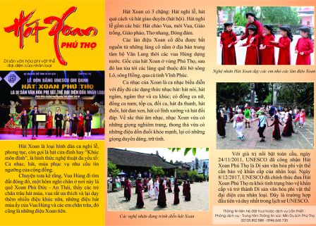 Tờ rơi về văn hóa du lịch, điểm du lịch hấp dẫn trên địa bàn tỉnh Phú Thọ